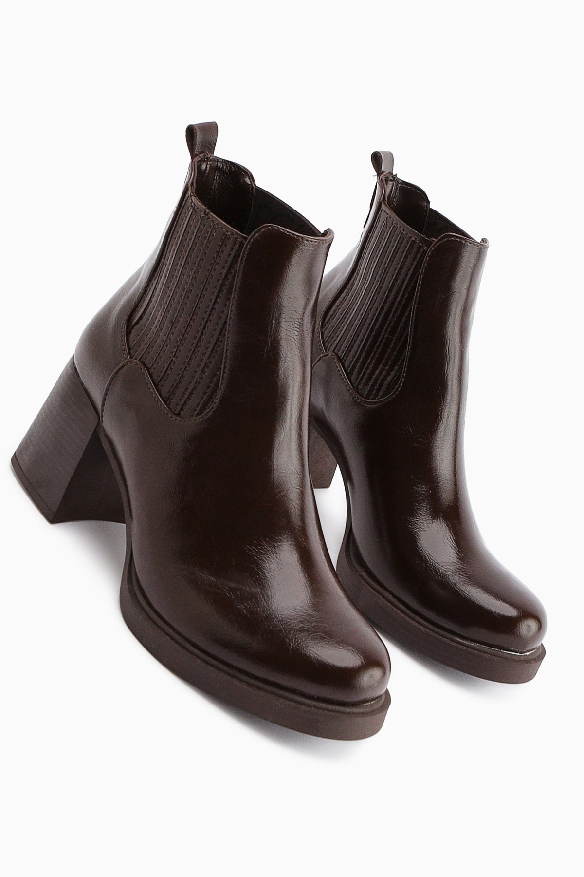 Marya Coffee Elasticated Women's Heeled Boot