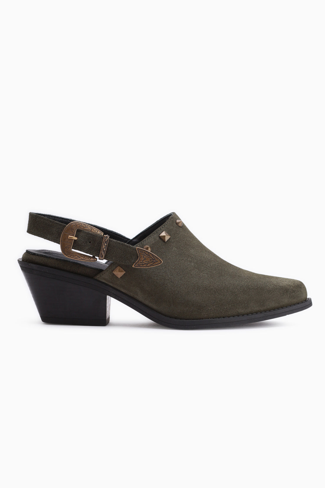 Tima Genuine Leather Khaki Heeled Women’s Sandal