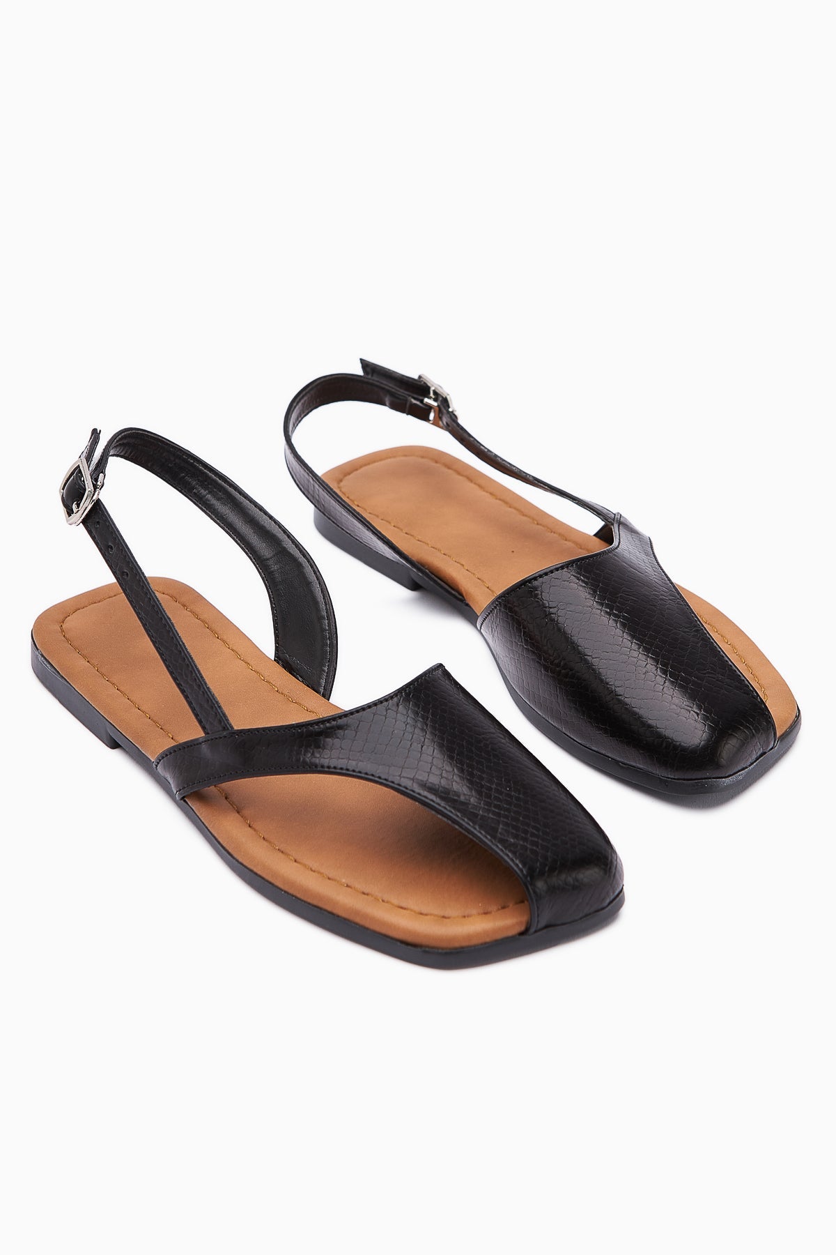 Agnez Black Belt Detailed Women's Sandal