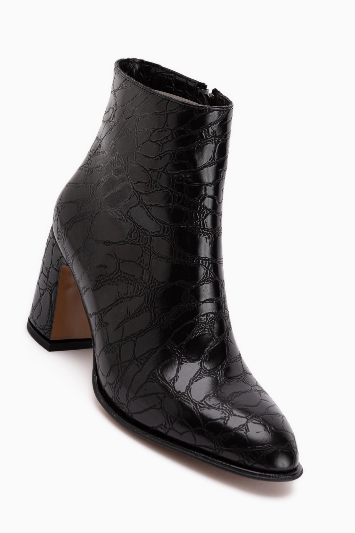 Marion Black Crocodile Patterned Women’s Boots