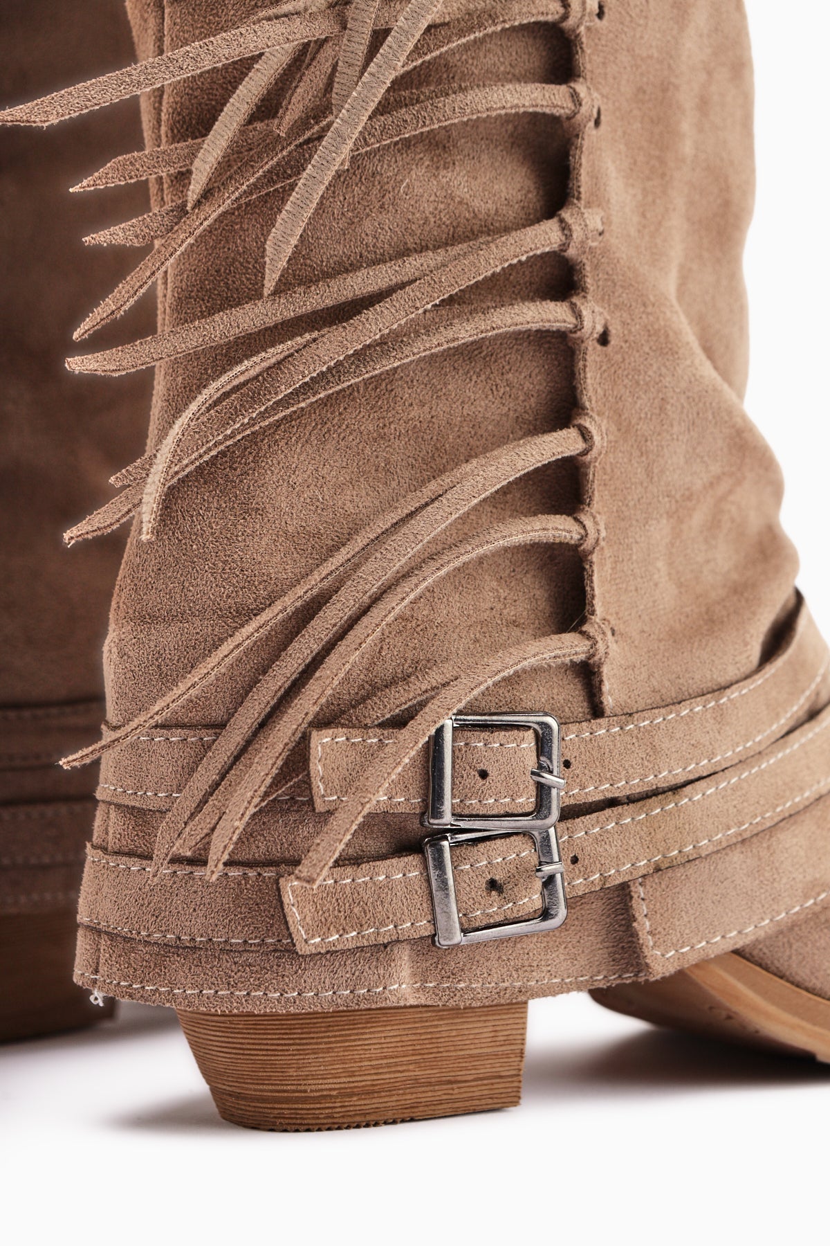 Rozin – Taupe Suede Bohemian Knee-High Boot (Women)