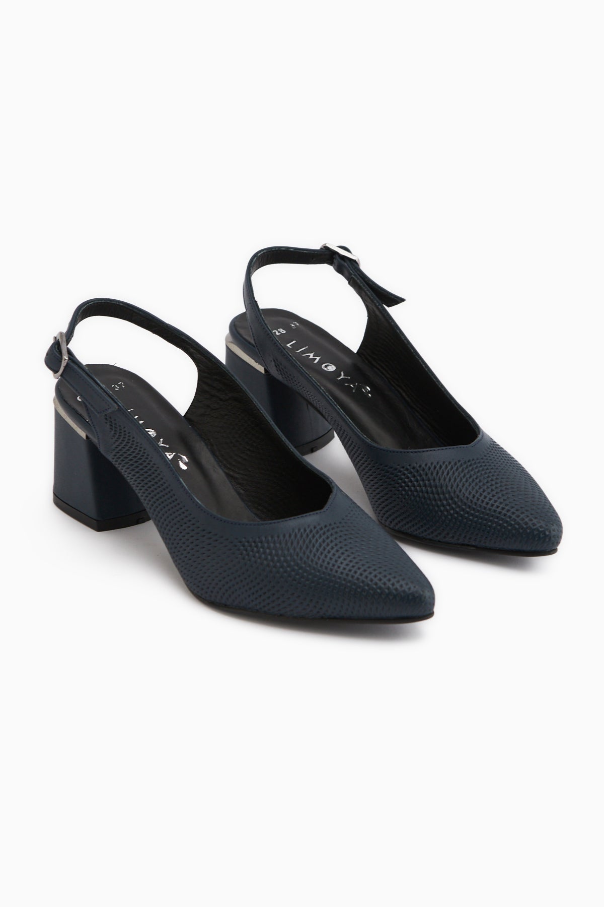 Ravina Genuine Leather Navy Women’s Heeled Shoes