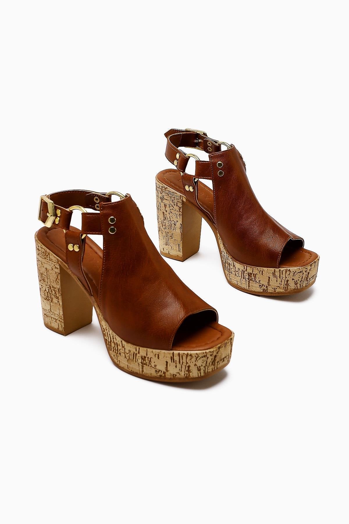 Hadel Taba Belted Platform High Heel Women's Sandal