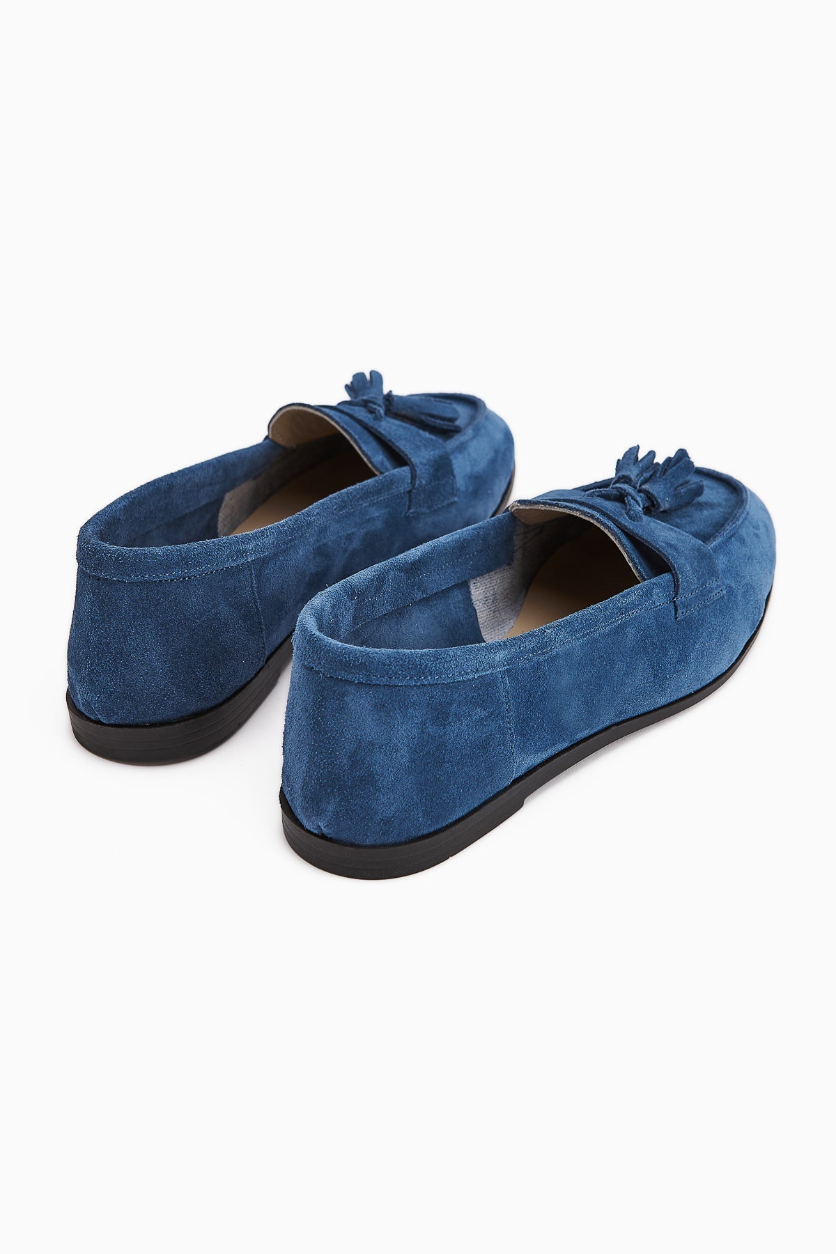 Doris Genuine Leather – Blue Suede Tassel-Detail Loafer (Women)