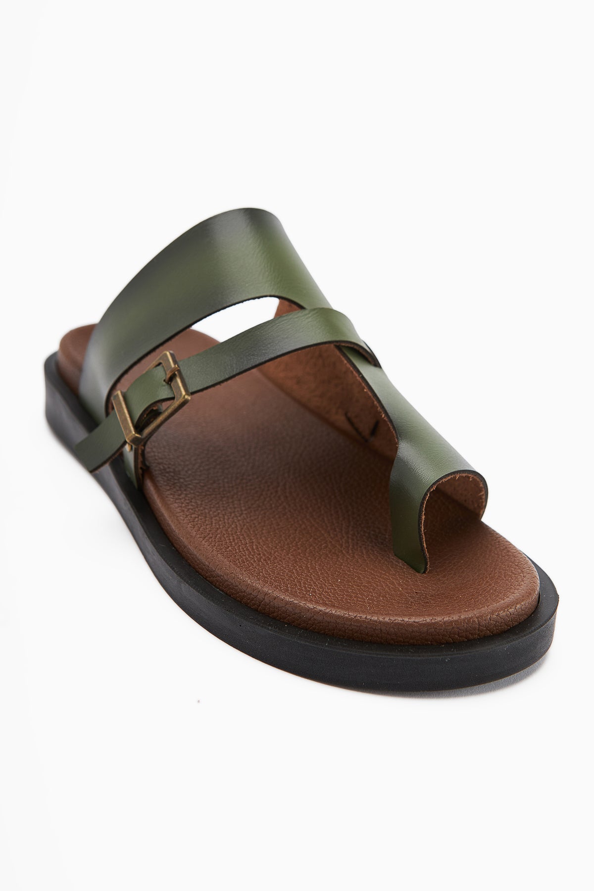 Enisa – Olive Toe-Post Slide (Women)