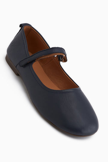 Sally Genuine Leather Navy Strap Women’s Ballet Flats