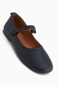 Sally Genuine Leather Navy Strap Women’s Ballet Flats