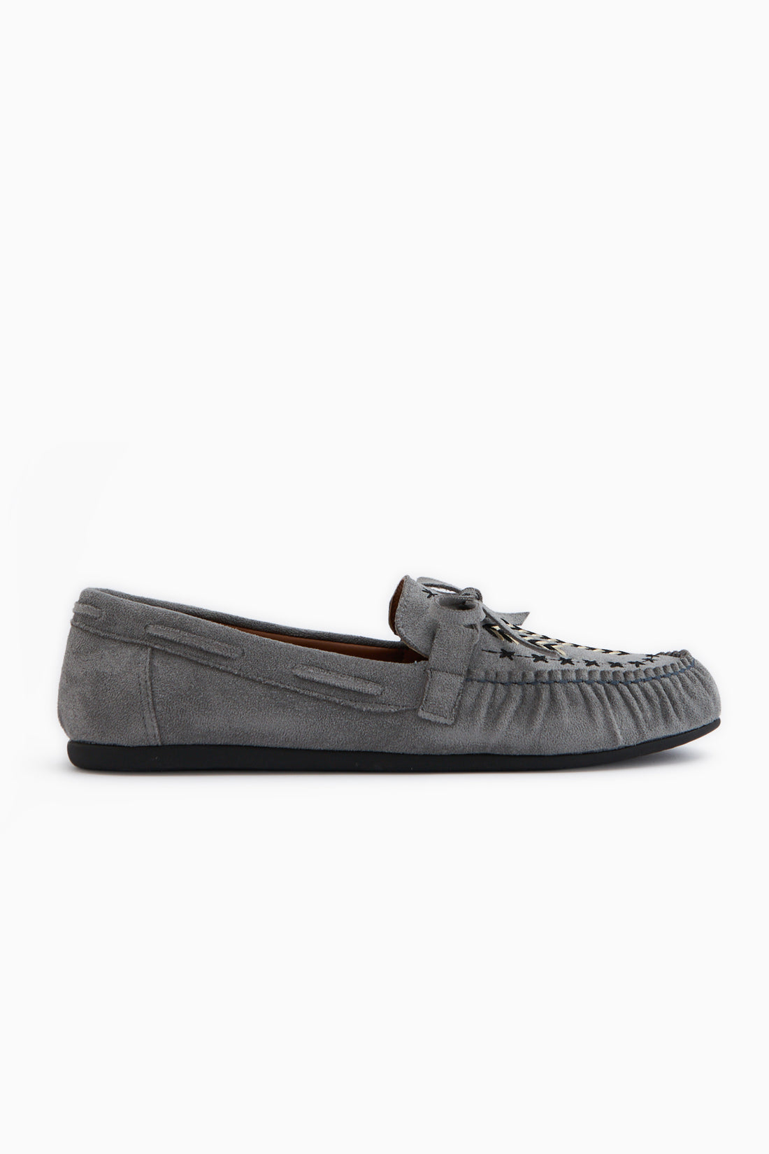 Darya Gray Suede Embroidered Women’s Loafer