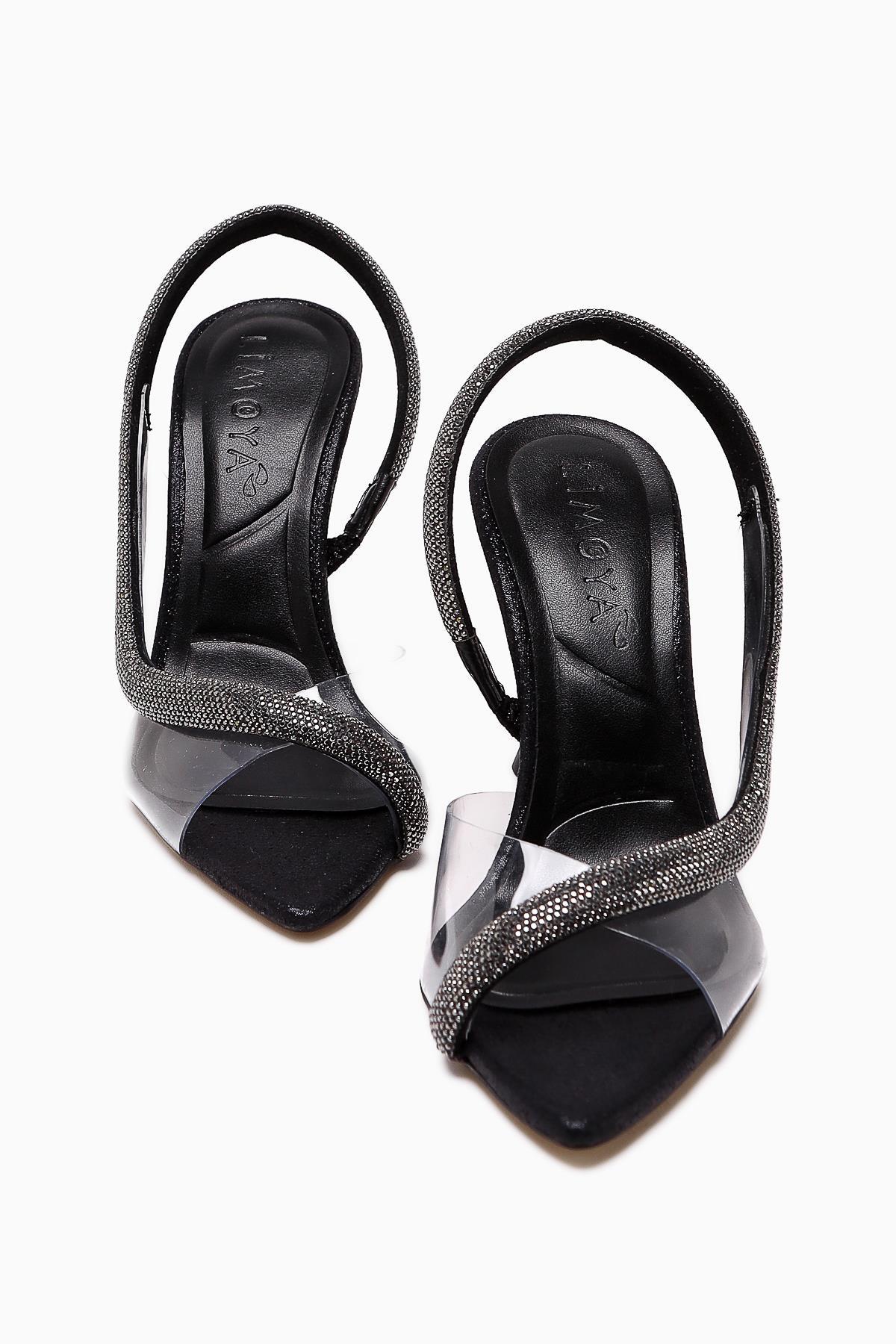 Agata Black Pointed Toe Asymmetric Embellished Rope Women's Dress Shoe