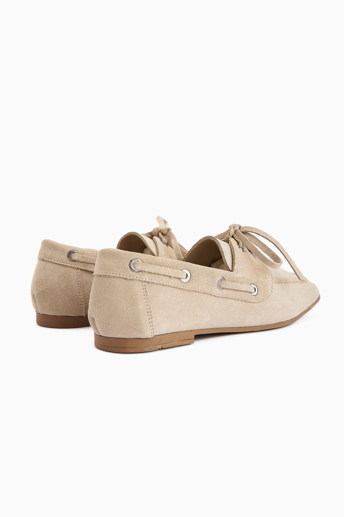 Arian Genuine Leather – Beige Suede Lace-Up Casual Loafer (Women)