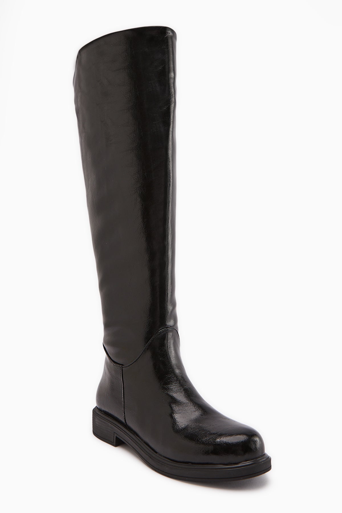 Henni – Black Wide-Calf Knee-High Boot (Women)