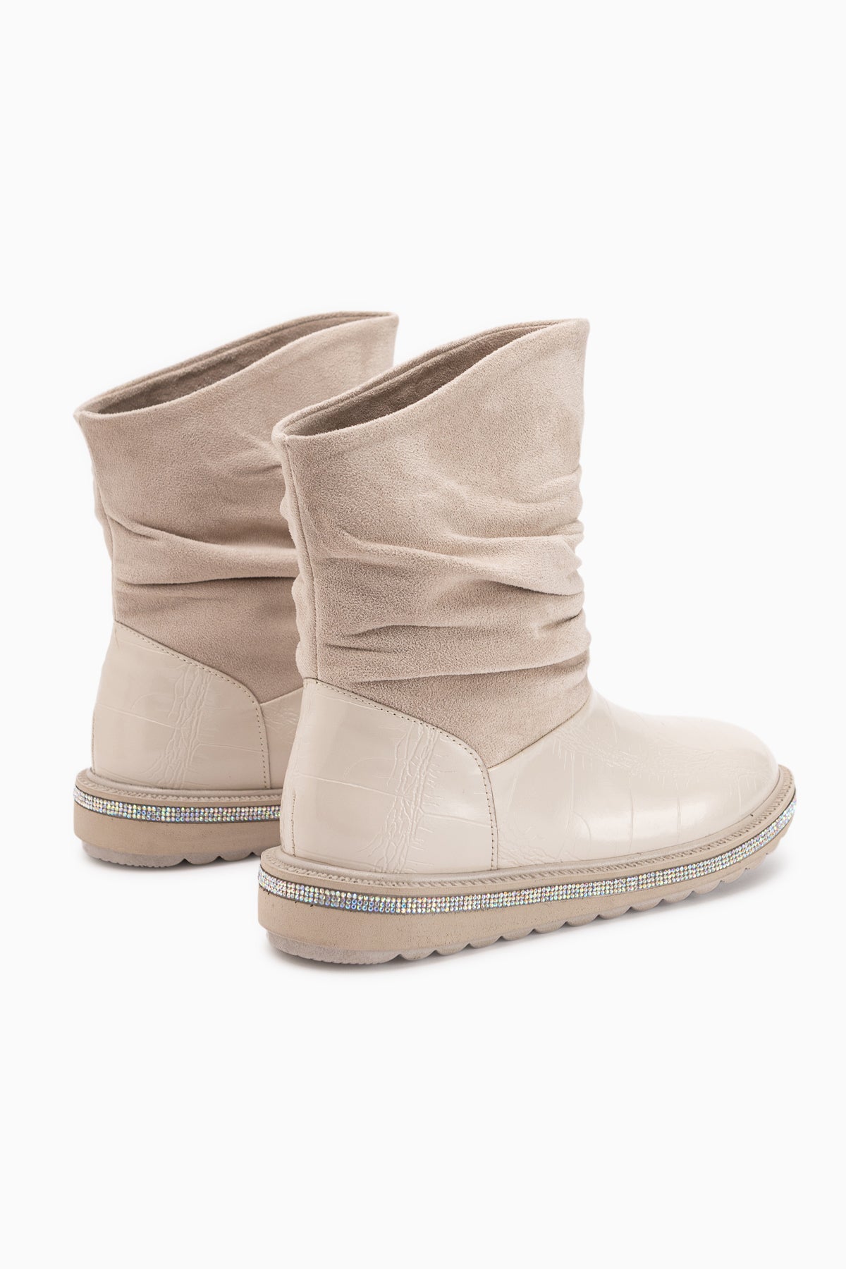 Farida Black Stone Detailed Women’s Boots