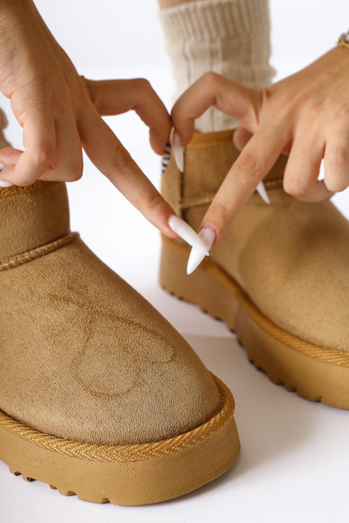 Lilly-Anne – Taupe Suede Fur-Lined Ankle Boot (Women)