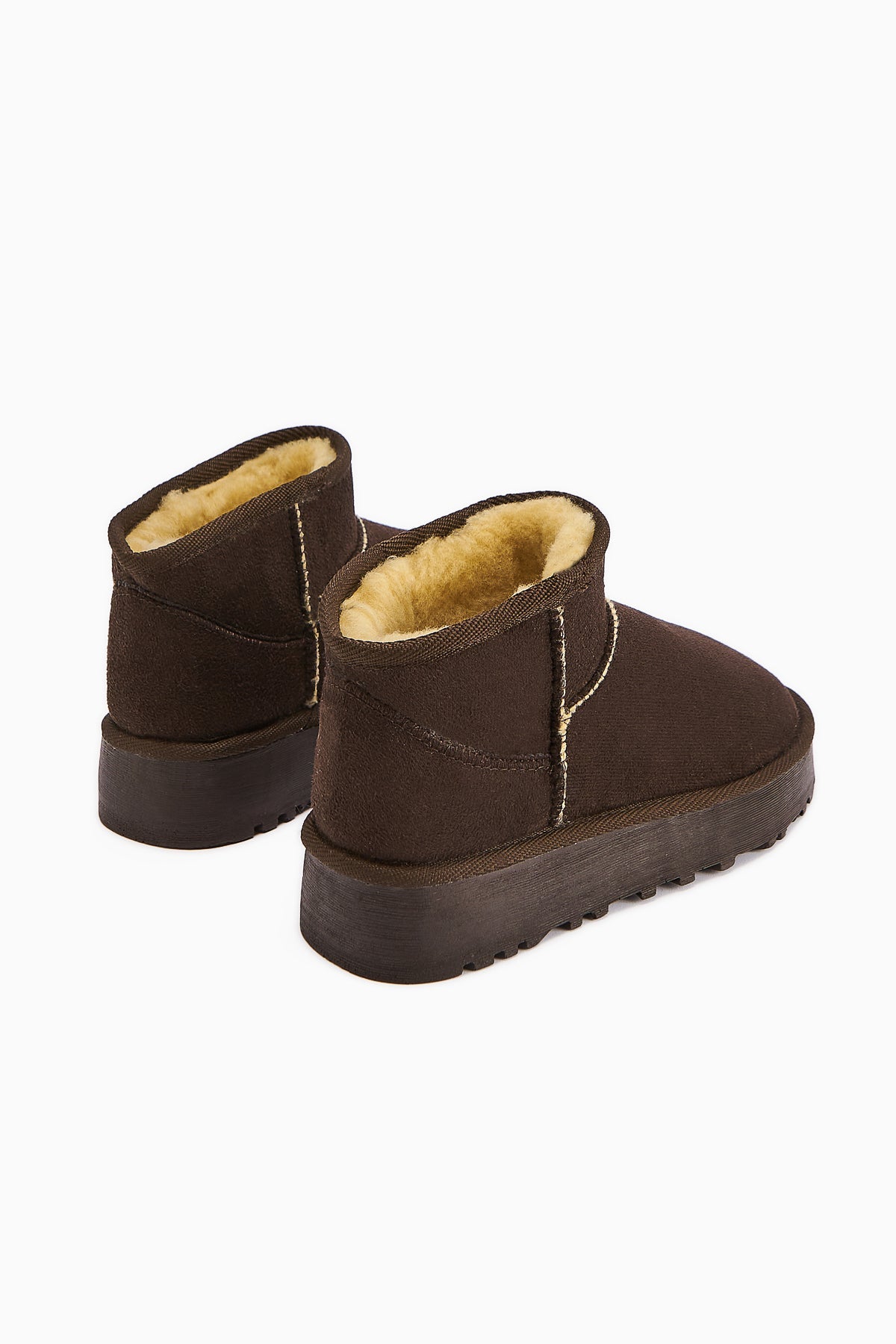 Lilly-Anne – Brown Suede Vegan Material, Vegan Fur-Lined Ankle Boot (Women)