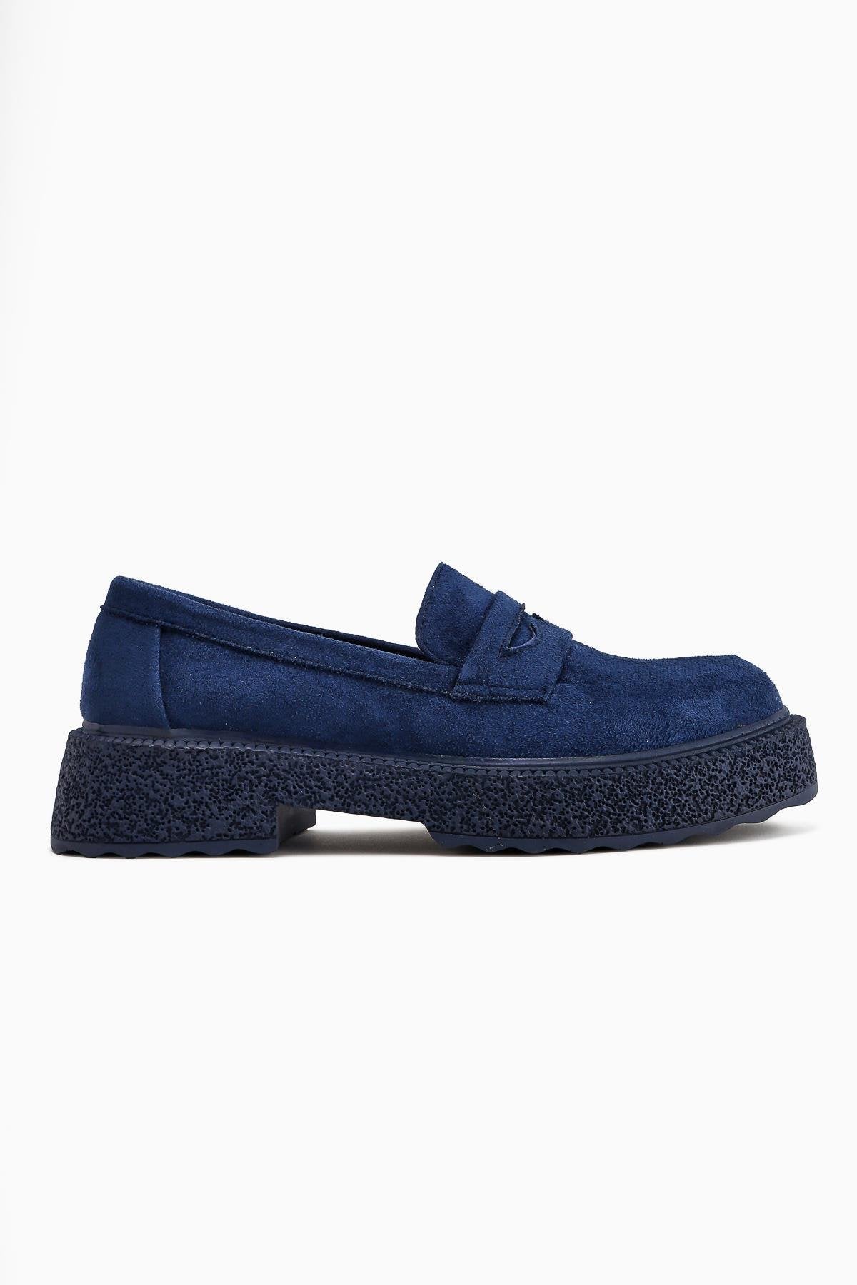 Bojan Navy Blue Suede Thick Soled Women's Casual Shoe