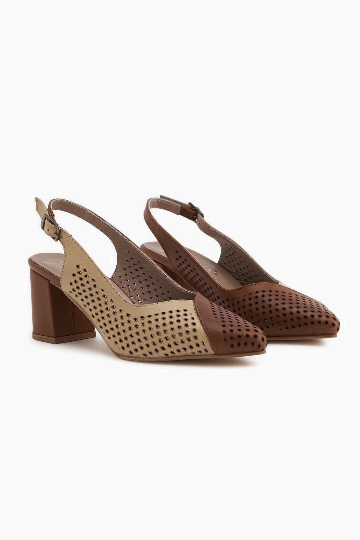 Cassie Genuine Leather Tan Beige Heeled Women’s Sandal