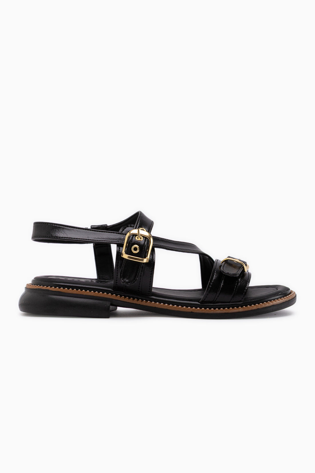 Maggy Black Cross Strap Women’s Sandal