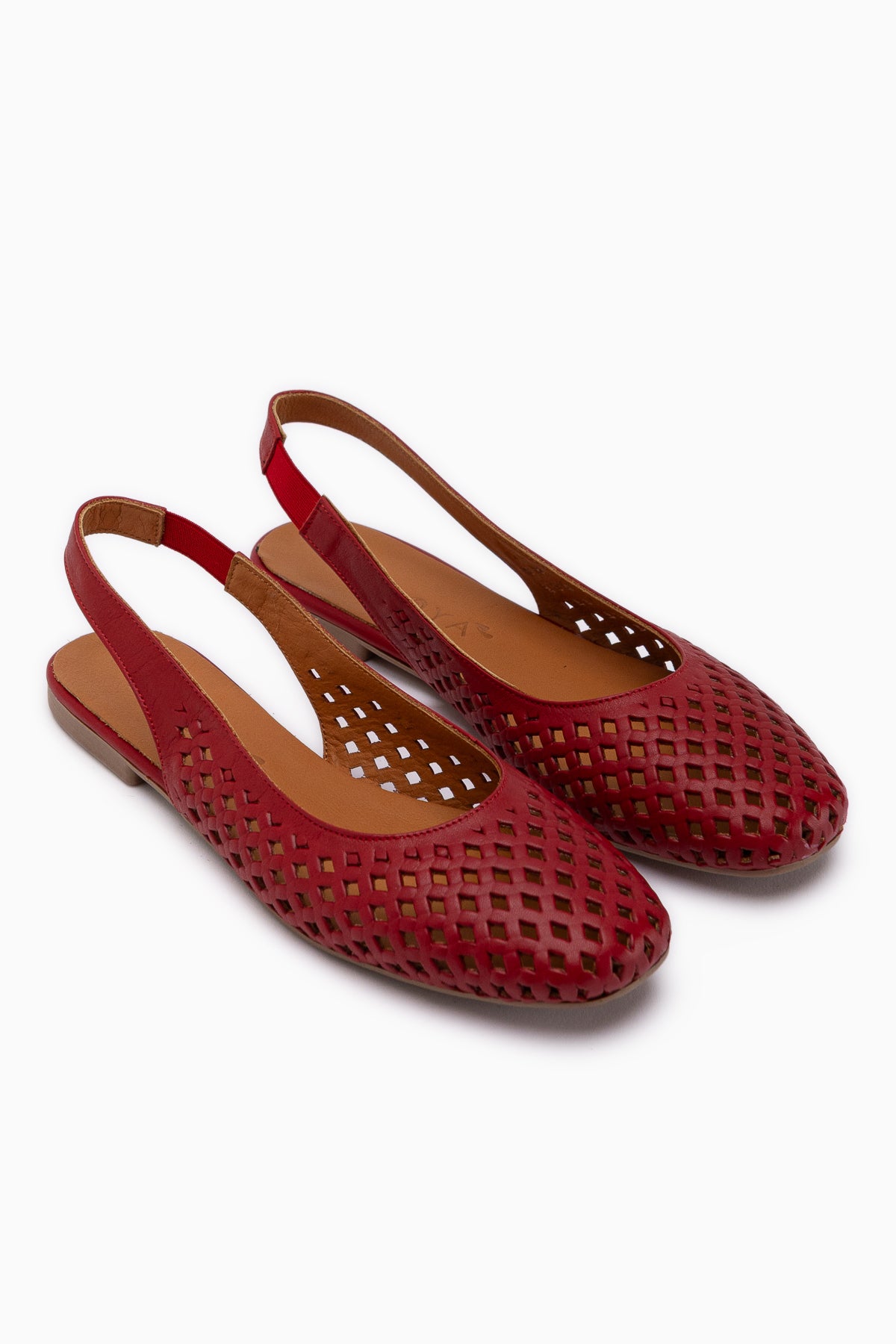 Monalis Genuine Leather Red Elastic Women’s Sandal