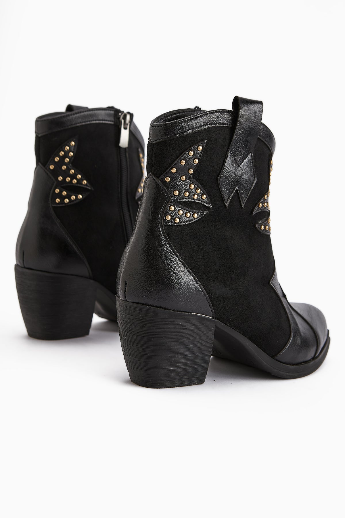 Lowis Black Buckled Women's Cowboy Western Boot