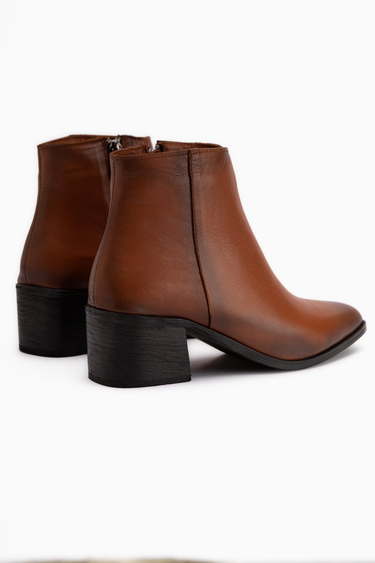 Mita Genuine Leather Tan Heeled Women’s Boots