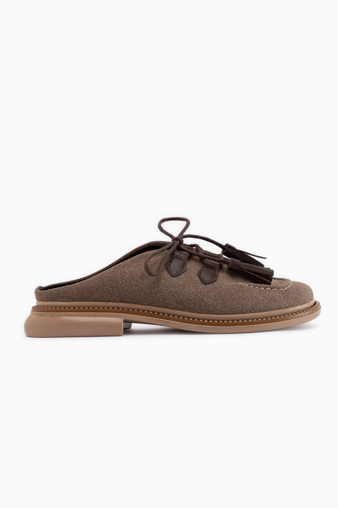 Penny Brown Suede Fringed Women’s Slippers