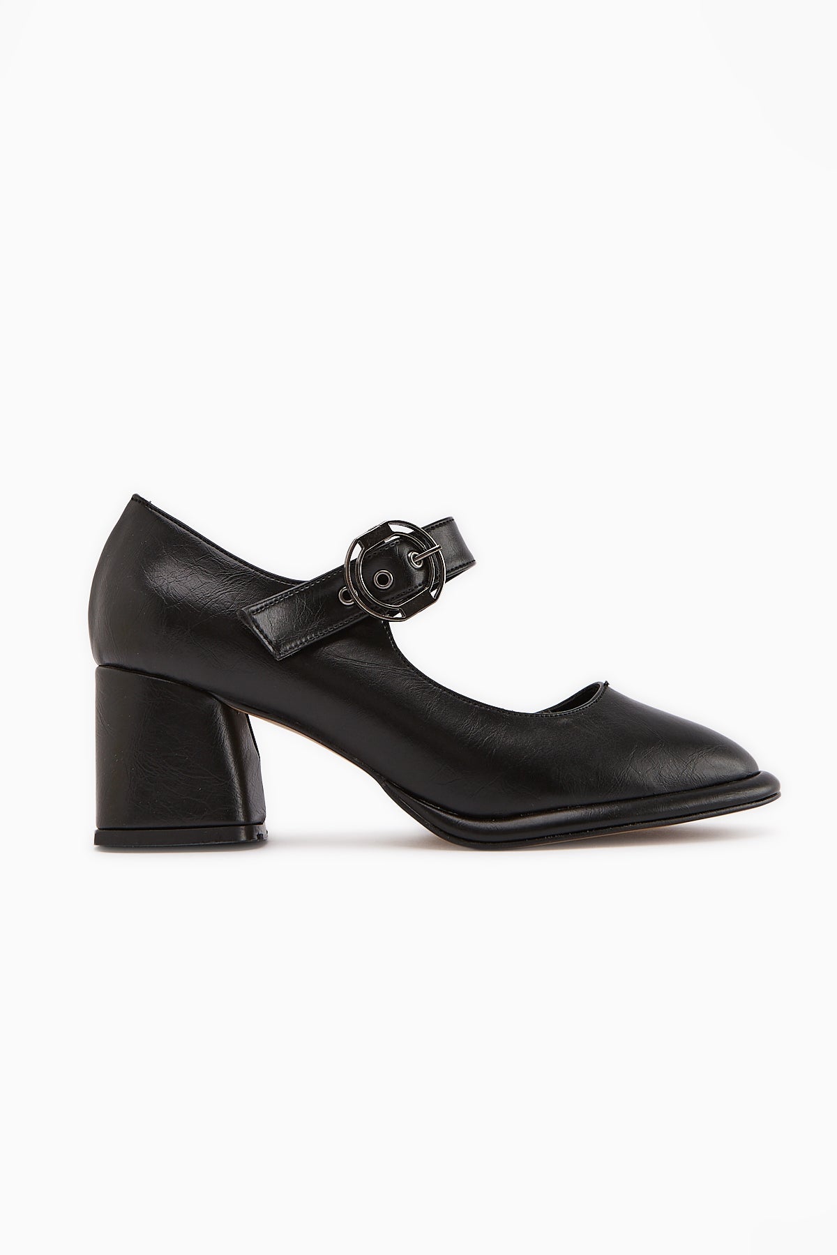 Nana – Black Buckle Heeled Shoe (Women)