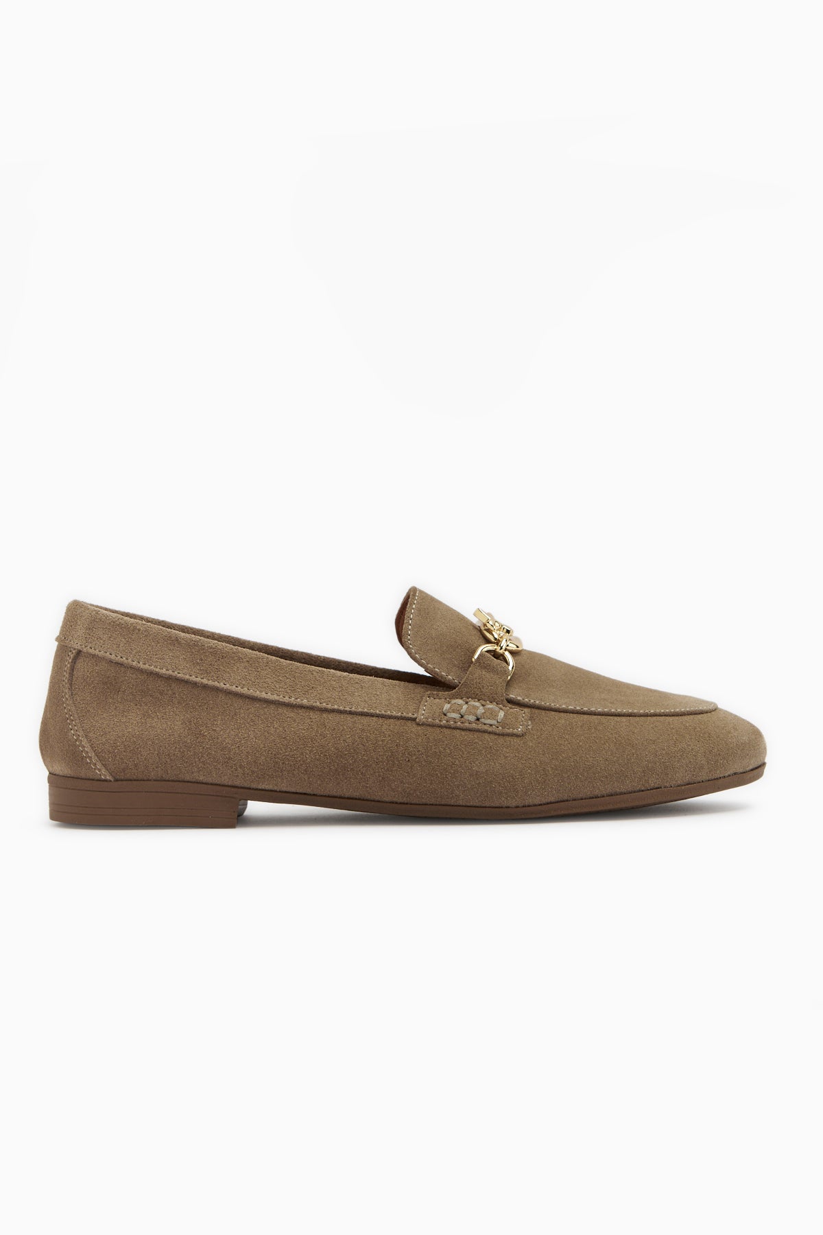 Alessa Genuine Leather Suede Beige Buckled Women’s Loafer Casual Moccasin Shoes