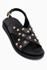 Lucina Black Cross Strap Women’s Sandal