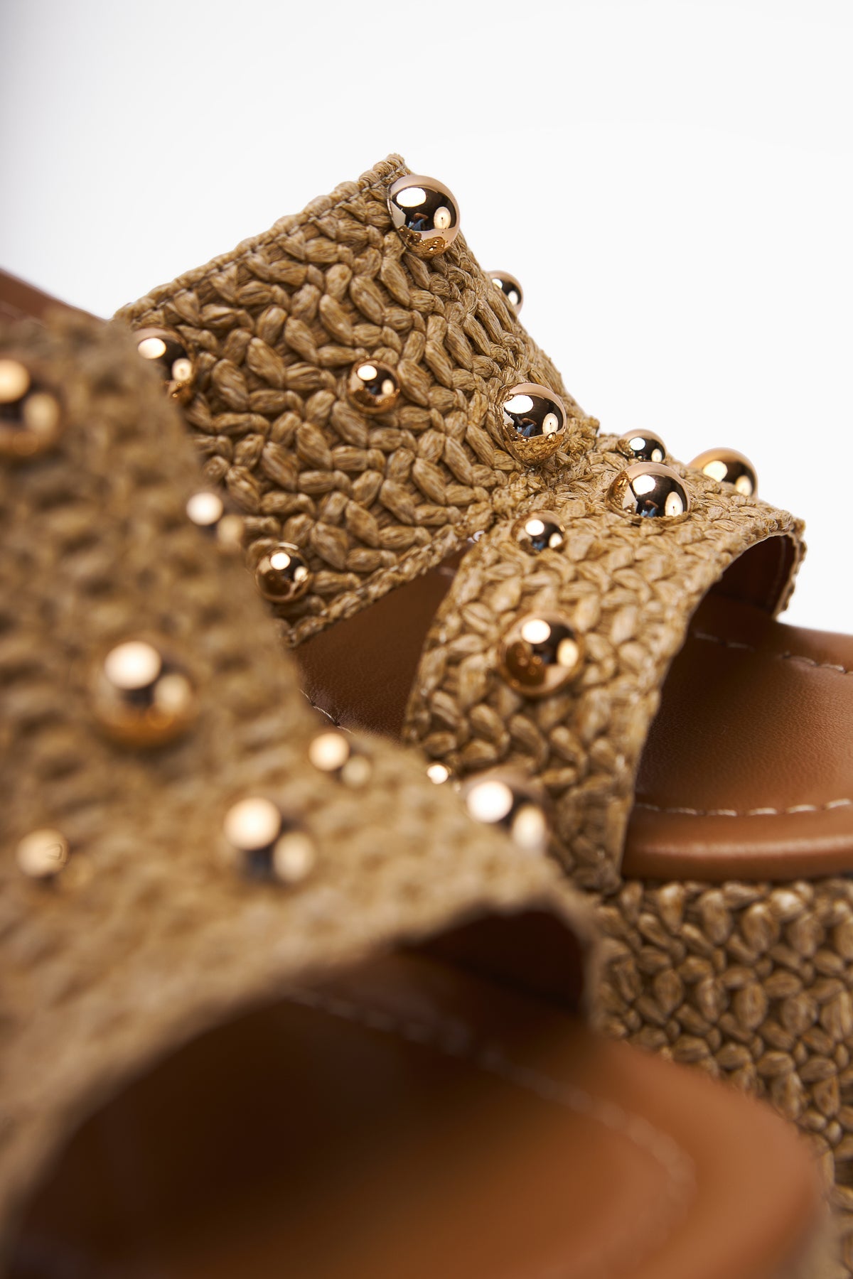 Tula Straw Pearl-Embellished Wedge Women's Slippers