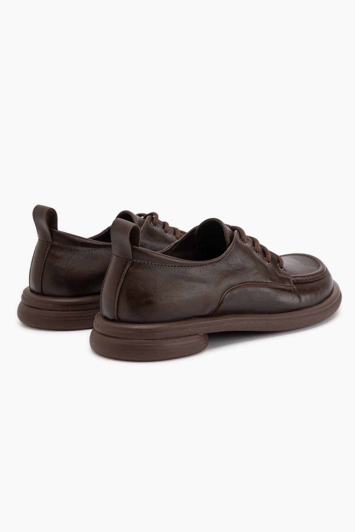 Ria Brown Thick Sole Lace-Up Women’s Loafer Shoes