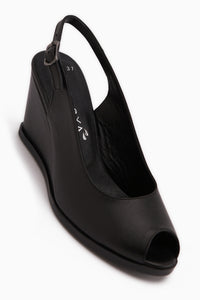 Marly Genuine Leather Black Wedge Women’s Sandal