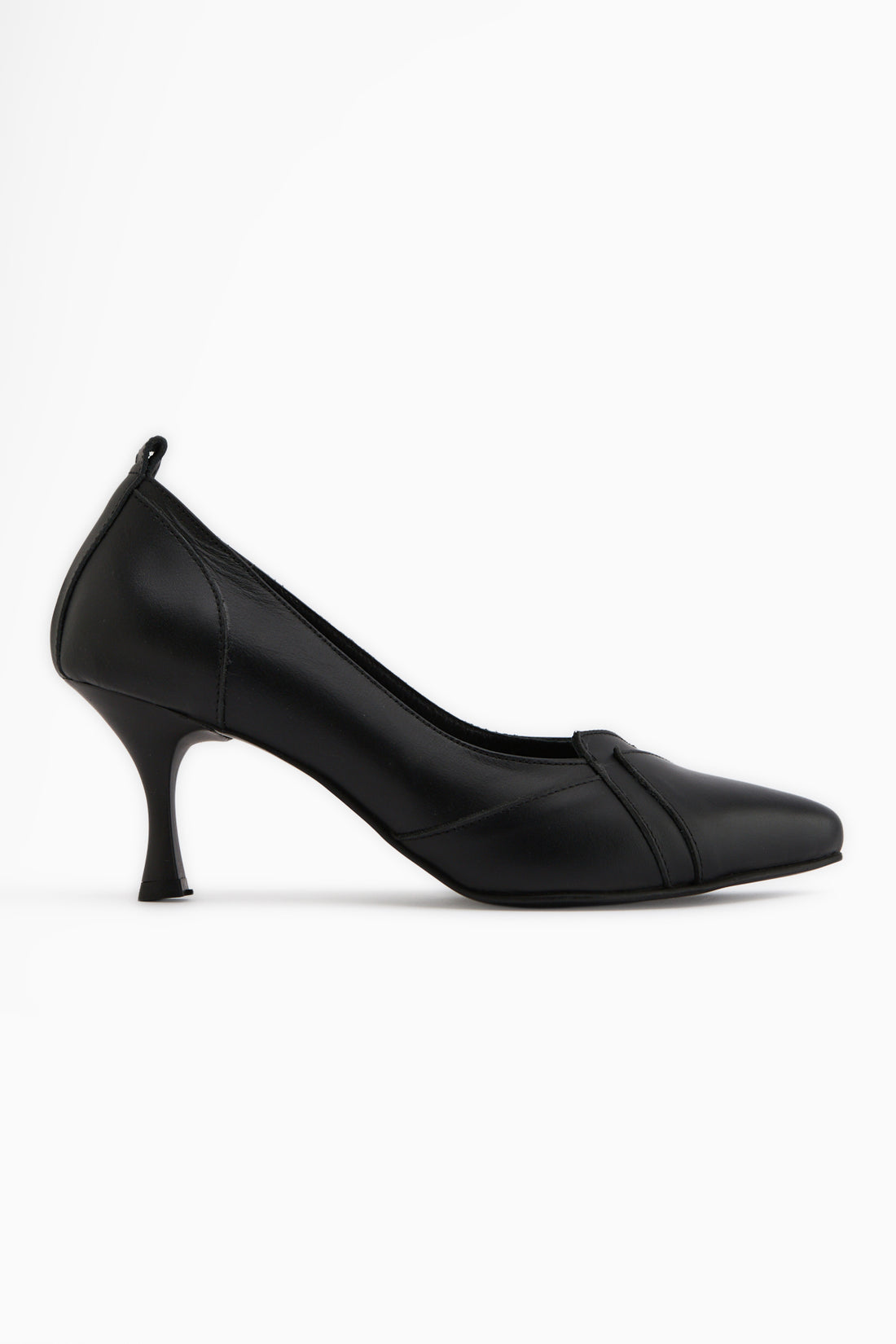 Mirella Genuine Leather Black Heeled Shoes