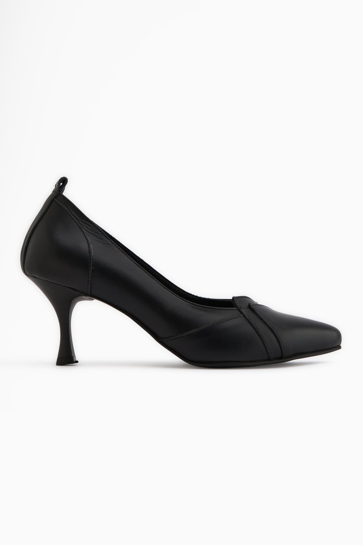 Mirella Genuine Leather Black Heeled Shoes