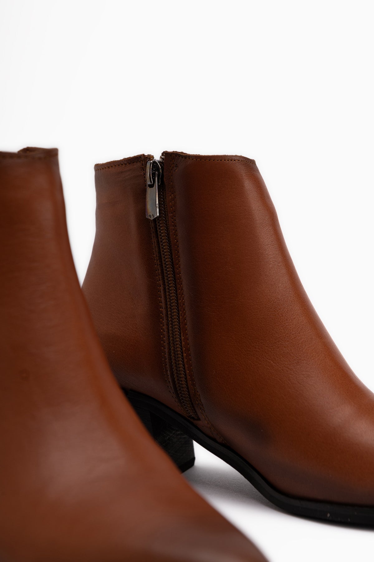 Mita Genuine Leather Tan Heeled Women’s Boots