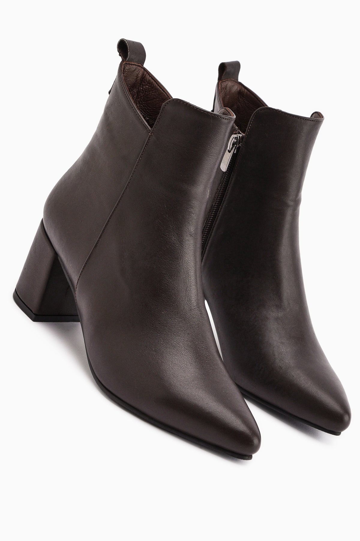 Julia Genuine Leather – Brown Heeled Boot (Women)