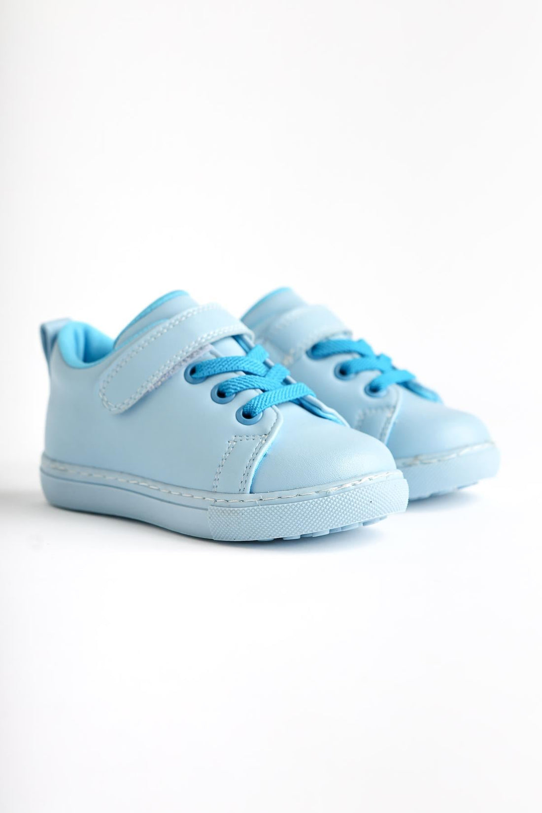 Daisy Blue Lace-Up Velcro Detail Baby Athletic Shoe