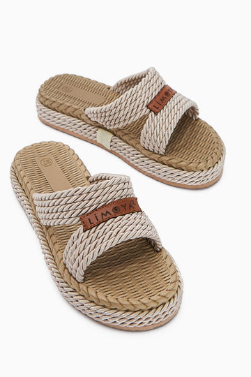 Menna Beige Comfort Women's Wicker Slipper