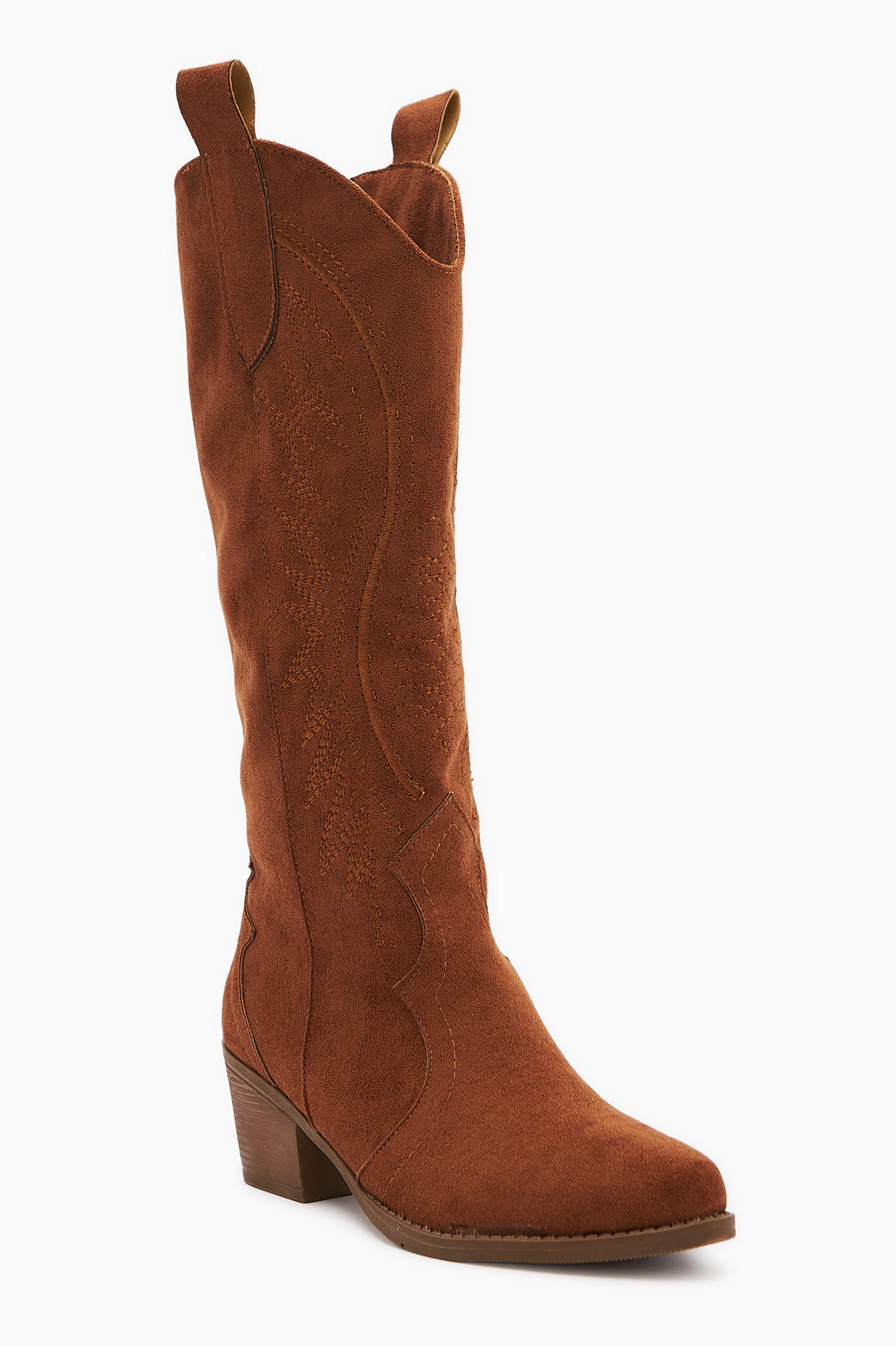 Hero Tan Suede Embroidered Cowboy Boots
