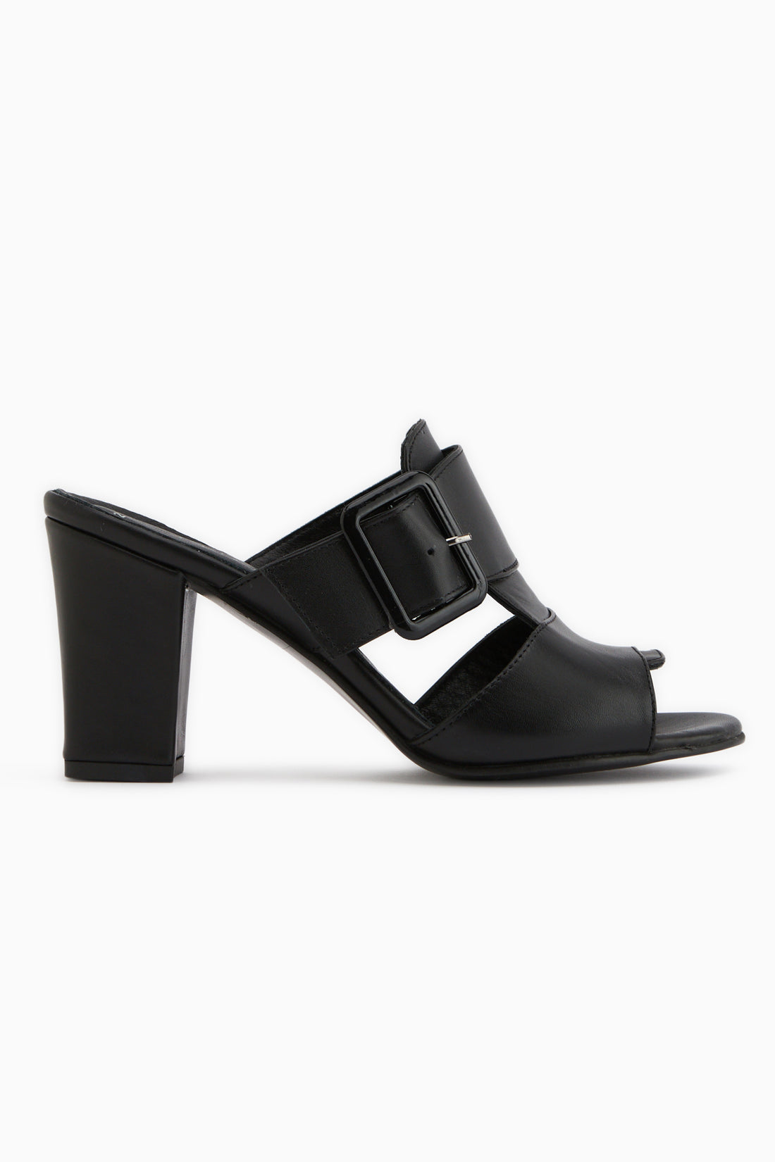 Ansa Genuine Leather Black Heeled Women’s Slippers