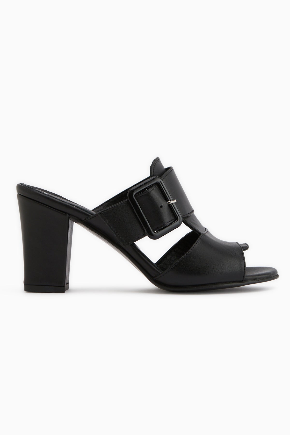 Ansa Genuine Leather Black Heeled Women’s Slippers
