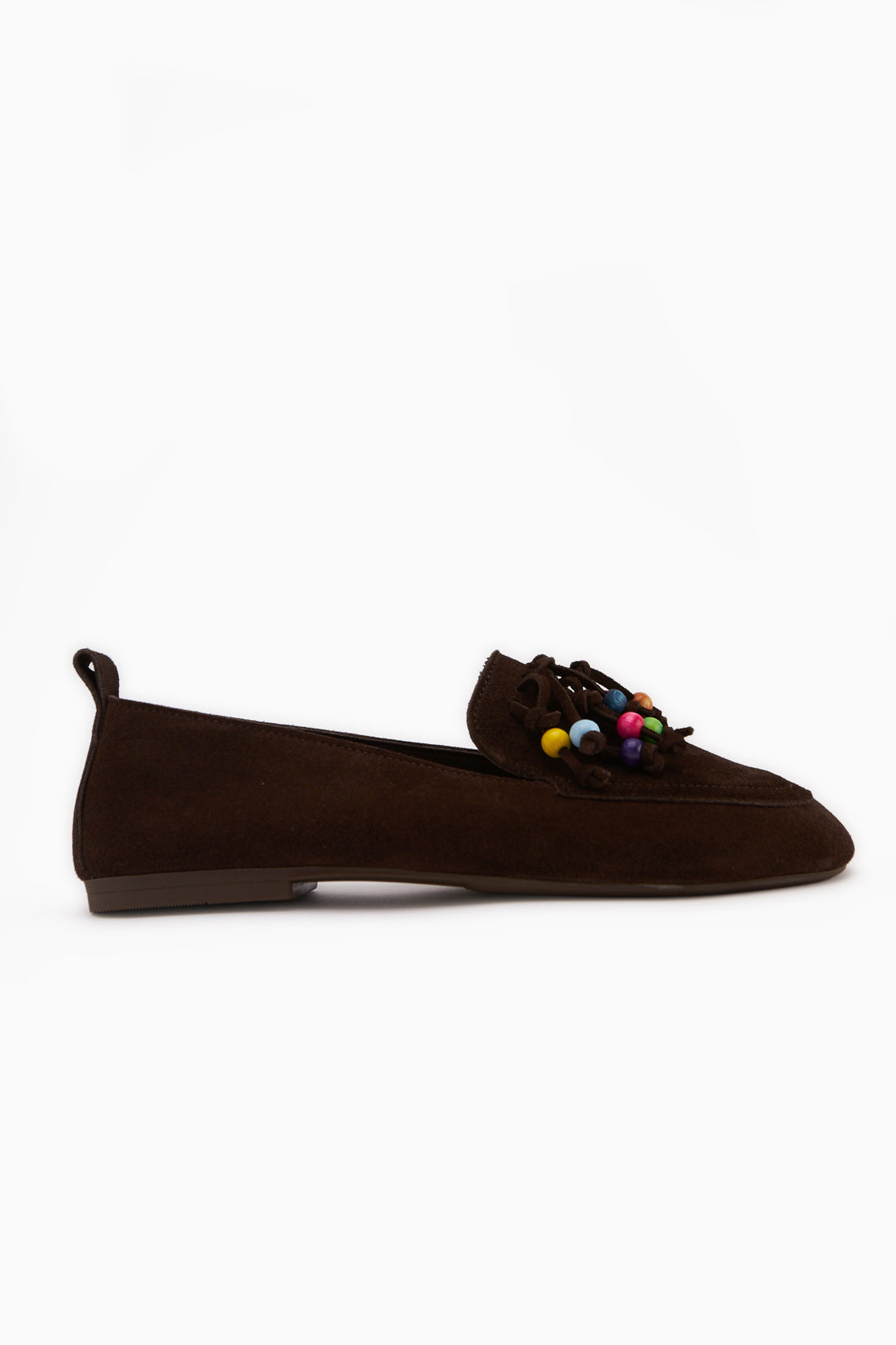 Benita Genuine Leather Brown Beaded Detailed Women’s Loafer