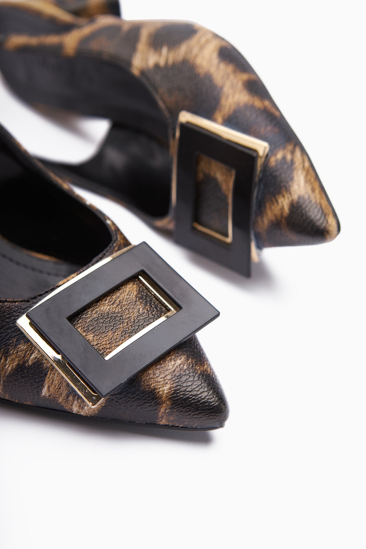 Tiana Leopard Print Buckled Heeled Women’s Shoes