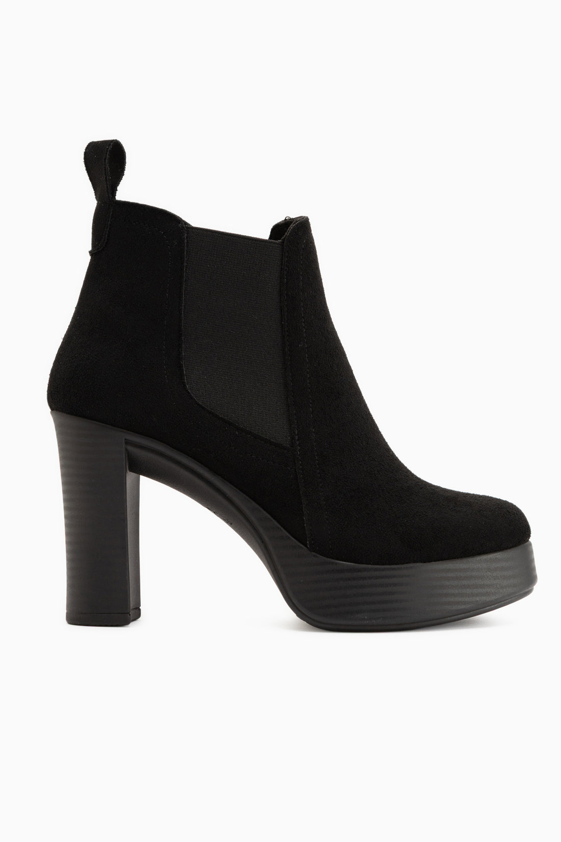 Mersa Black Suede Platform Heeled Women’s Boots