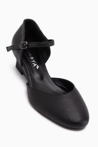Elize Genuine Leather Black Closed Toe Women’s Heeled Shoes