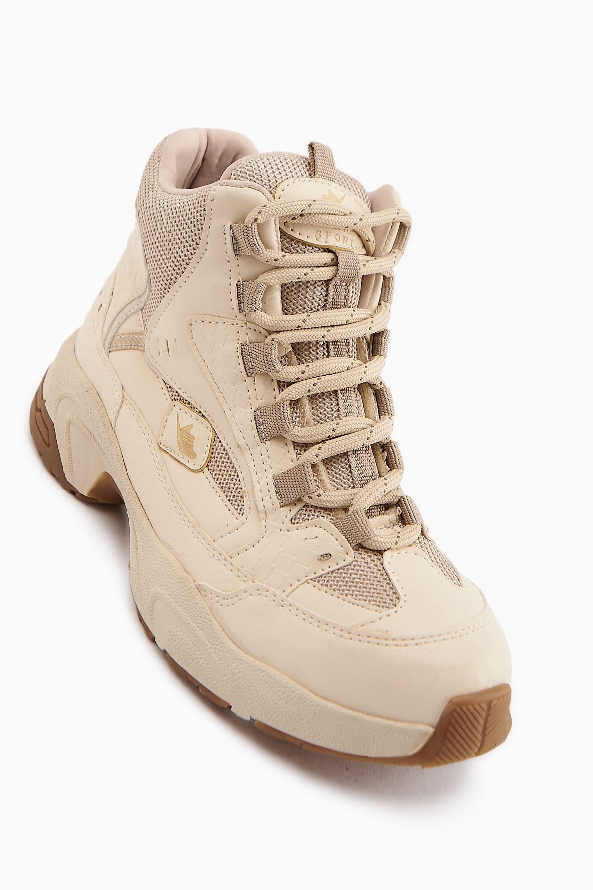 Nency – Beige Lace-Up Sport Boot (Women)