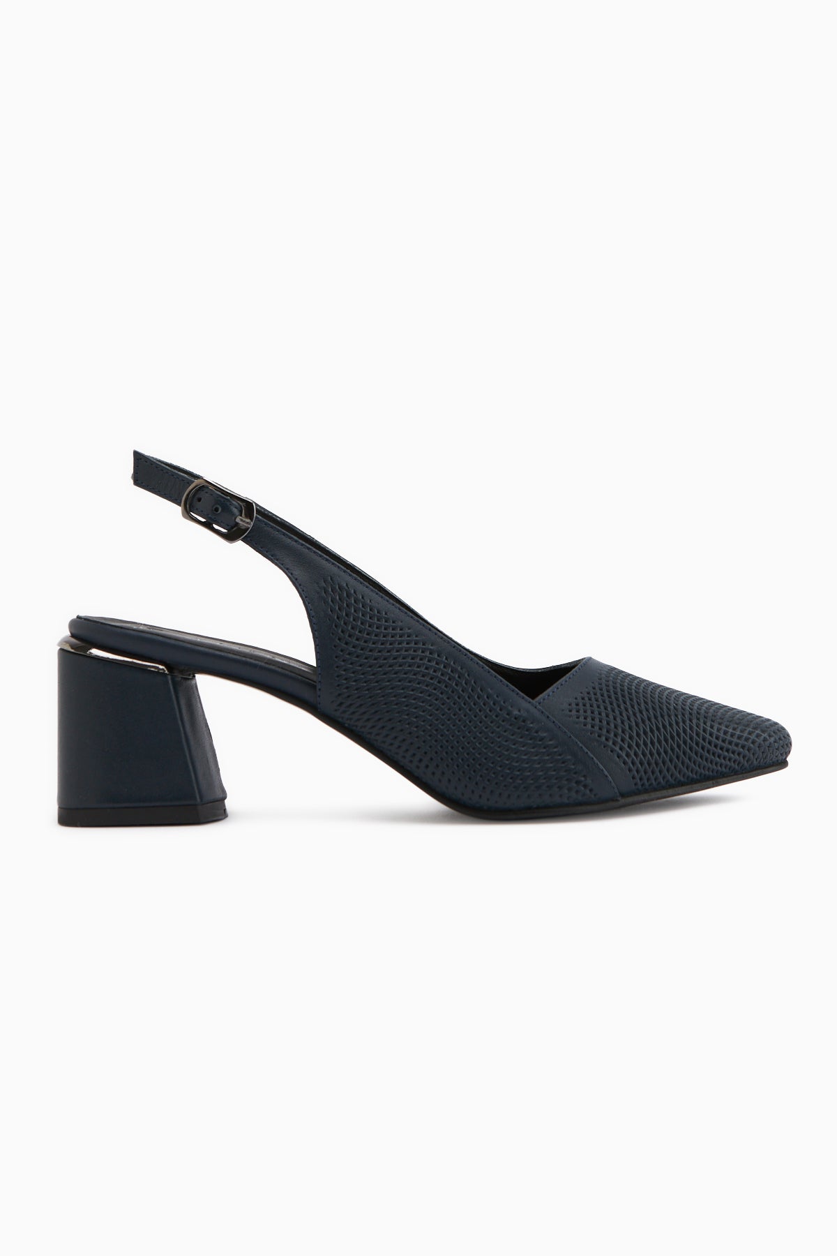 Donia Genuine Leather Navy Heeled Women’s Sandal