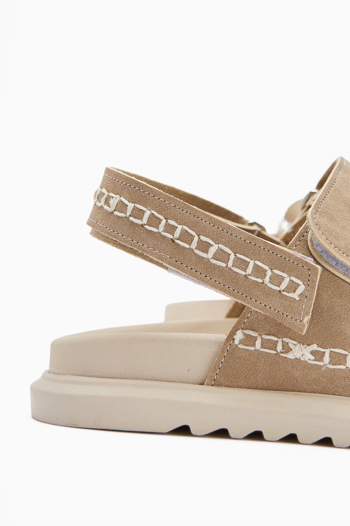 Sanna – Beige Embroidery-Detail Hook-and-Loop Sandal (Women)