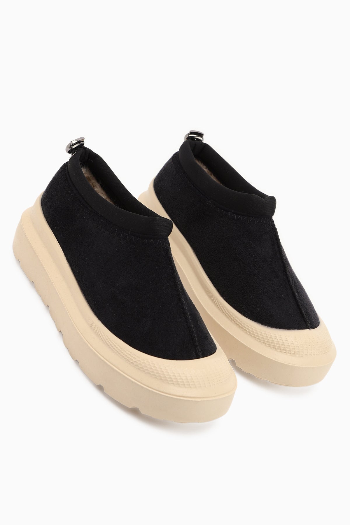Katelyn Black Suede Covered Toe Fur Lined Women’s Shoes