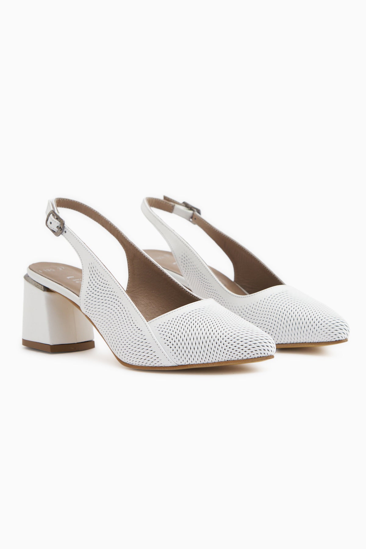 Donia Genuine Leather White Heeled Women’s Sandal