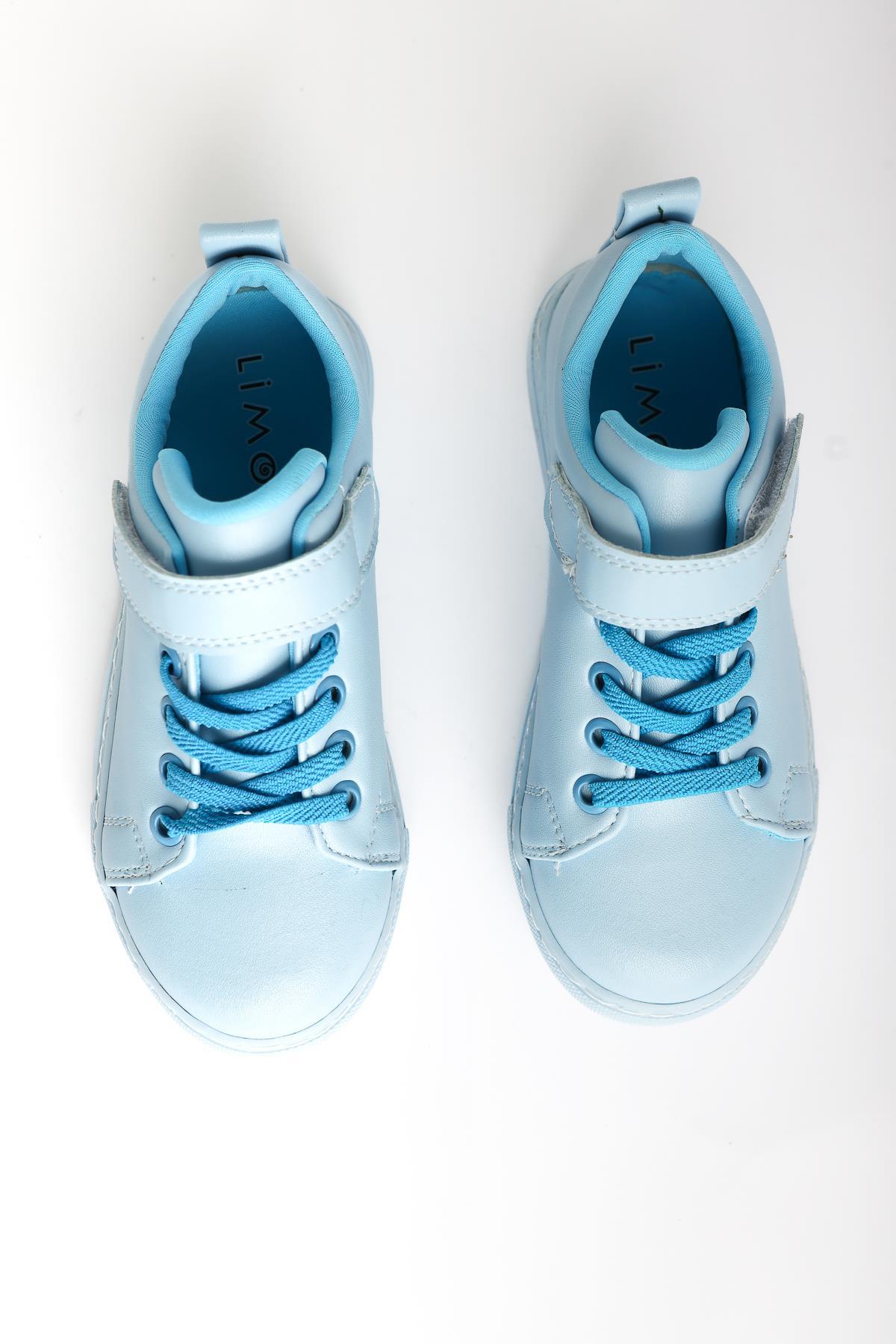 Hori Blue Lace-Up Sneaker with Velcro Detail for Kids